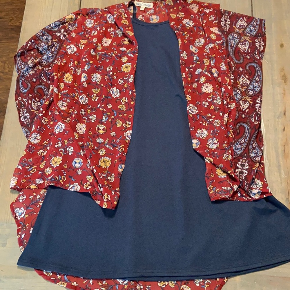 Floral Cardigan and Dress